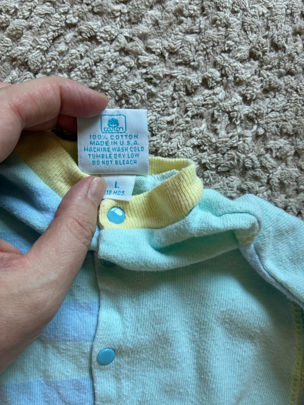 Carter's Light Blue and Yellow Baby One-Piece Sleeper
